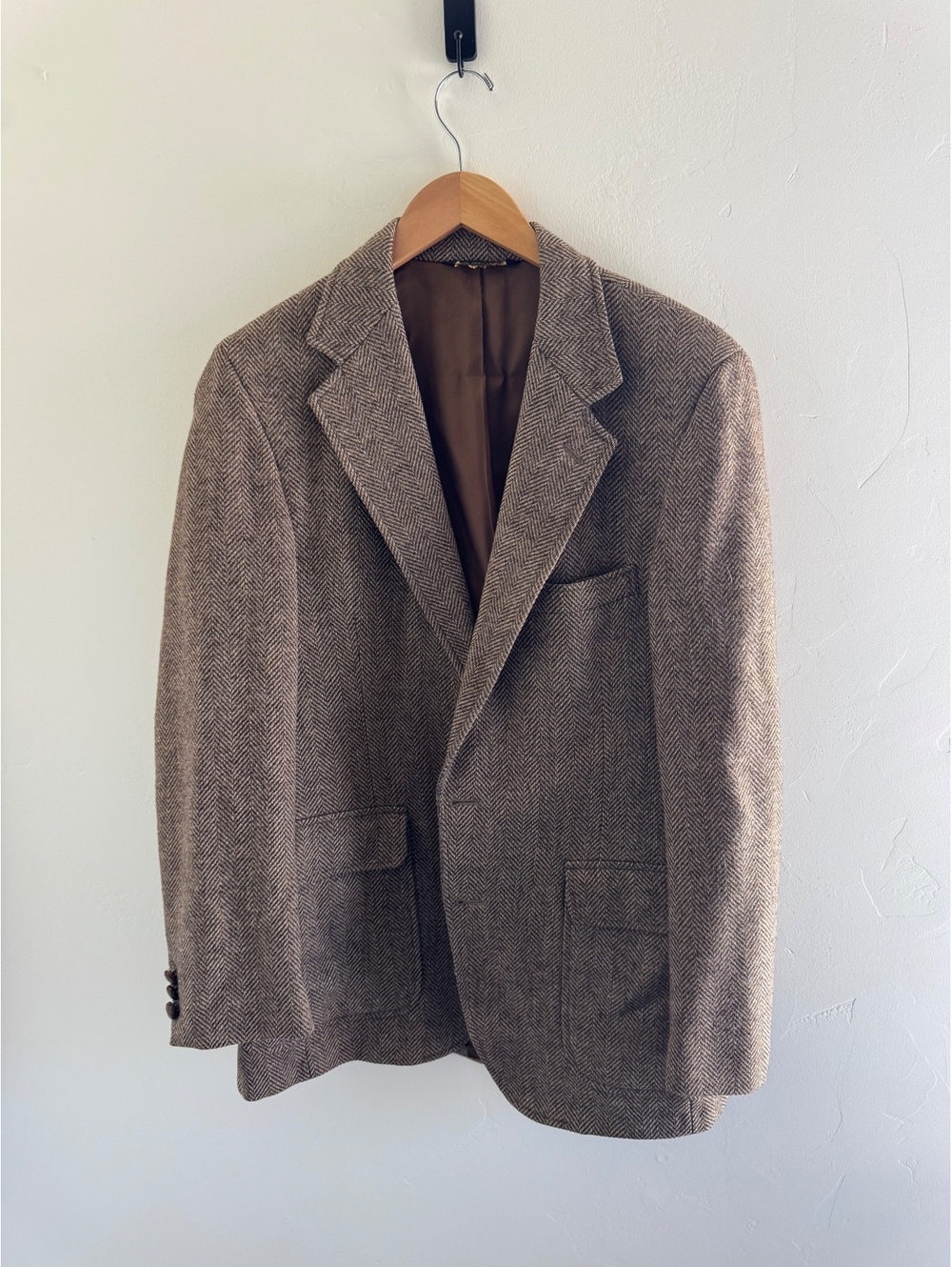 Bullock’s by Van Julian Men’s Tweed Blazer Brown Vintage Style Small/Medium